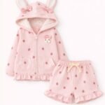 Conjunto Moletom Balonê Vermelho Rosa Branco