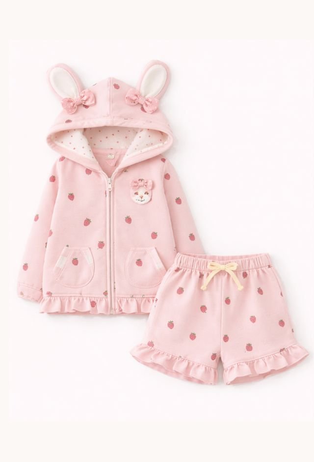 Conjunto Moletom Balonê Vermelho Rosa Branco