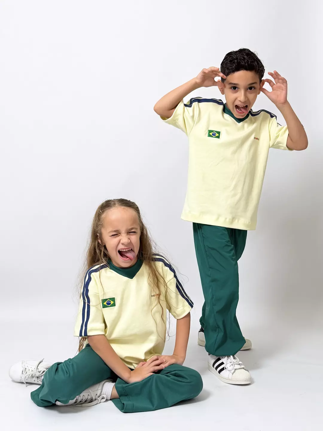 Camiseta Infantil Brasil Cosmini | 100% Algodão e Conforto